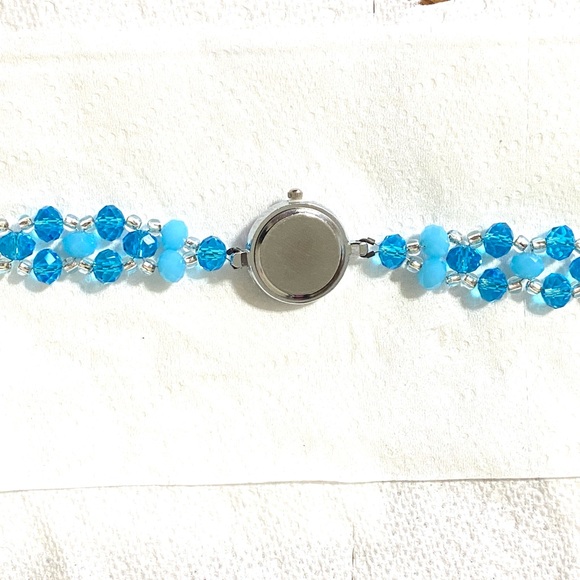 Silver and Blue Beaded Women's Watch - Picture 6 of 8